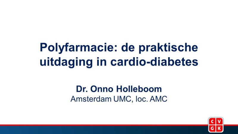 Slides | Polyfarmacie: de praktische uitdaging in cardio-diabetes
