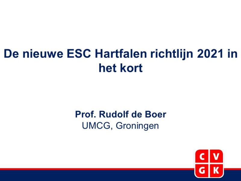 Slides | De nieuwe ESC Hartfalen richtlijn 2021 in het kort 