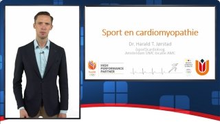 Aan de hand van een stoplicht legt Jørstad uit wie je moet adviseren te stoppen met sporten en wie te stimuleren om meer te gaan sporten bij patiënten met cardiomyopathie. 