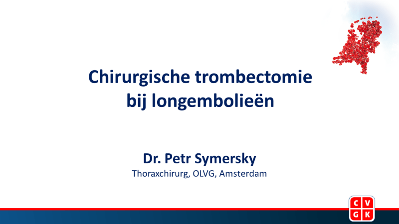Slides: Chirurgische trombectomie  bij longembolieën