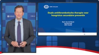 Prof. dr. Gert Jan de Borst spreekt over het gebruik van duale antithrombotische therapie voor secundaire preventie bij hoogrisico perifeer arterieel vaatlijden.
