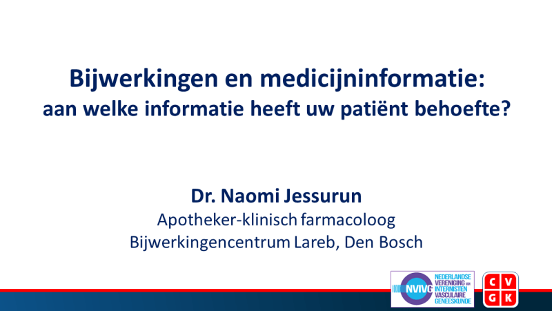 Slides: Bijwerkingen- en medicijninformatie