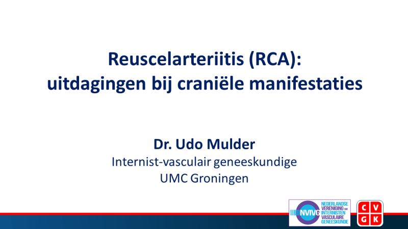 Slides: Reuscelarteriitis: uitdagingen bij craniële manifestaties