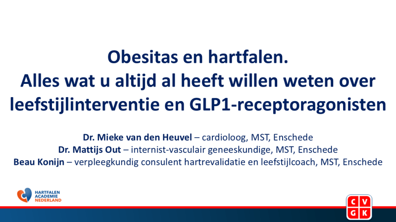 Slides: Obesitas en hartfalen.  Alles wat u altijd al heeft willen weten over leefstijlinterventie en GLP1-receptoragonisten